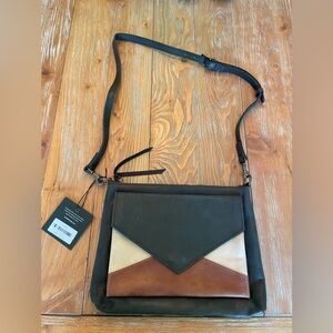 Stylish Black and Brown Women's Crossbody Bag